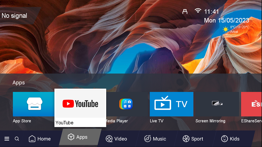 youtube app on TV